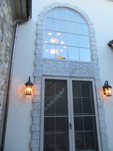 Dentil Molding and Custom Carved Stone Frieze